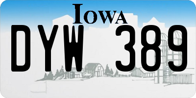 IA license plate DYW389