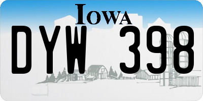 IA license plate DYW398