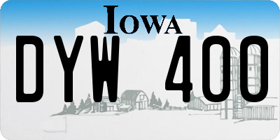 IA license plate DYW400