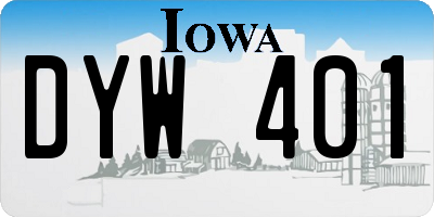 IA license plate DYW401