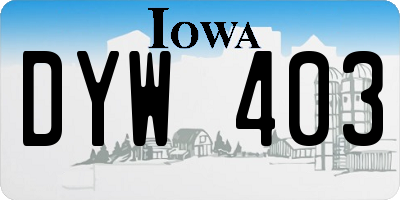 IA license plate DYW403