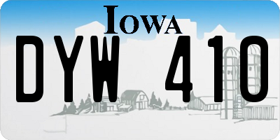 IA license plate DYW410