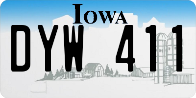 IA license plate DYW411