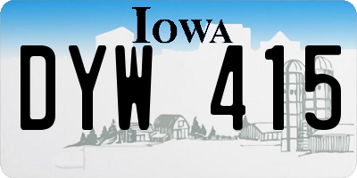 IA license plate DYW415