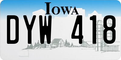 IA license plate DYW418