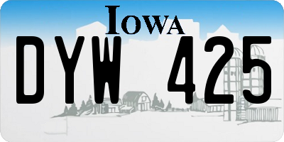 IA license plate DYW425
