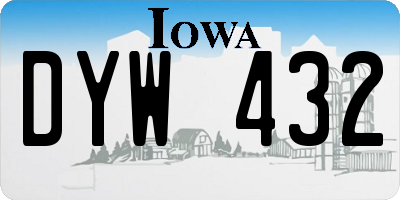 IA license plate DYW432