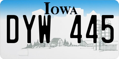 IA license plate DYW445
