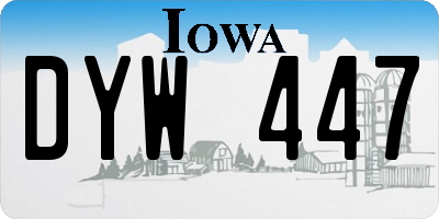 IA license plate DYW447