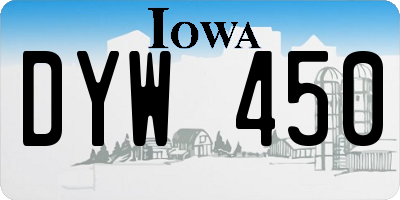 IA license plate DYW450