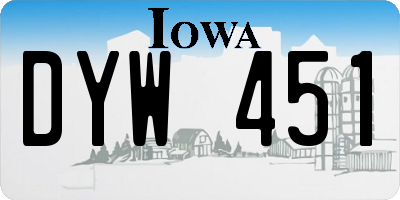 IA license plate DYW451