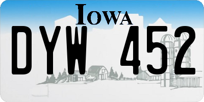 IA license plate DYW452
