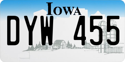 IA license plate DYW455