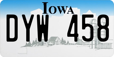 IA license plate DYW458