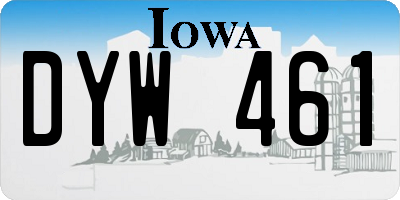 IA license plate DYW461