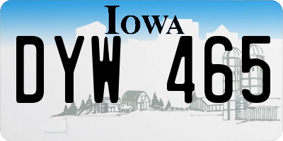 IA license plate DYW465