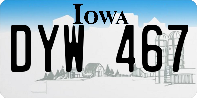 IA license plate DYW467
