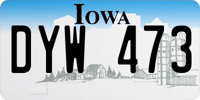 IA license plate DYW473