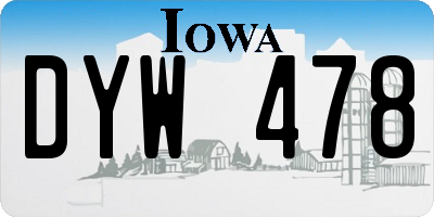 IA license plate DYW478
