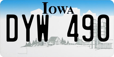 IA license plate DYW490