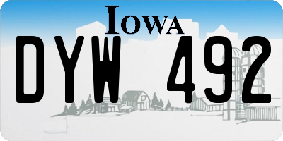 IA license plate DYW492