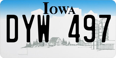 IA license plate DYW497