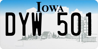 IA license plate DYW501