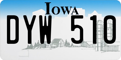 IA license plate DYW510