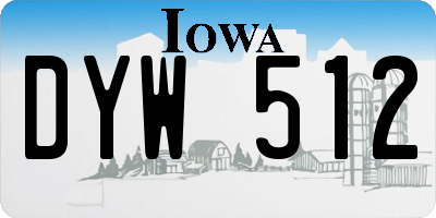 IA license plate DYW512