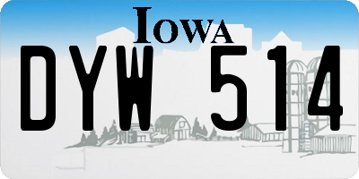 IA license plate DYW514