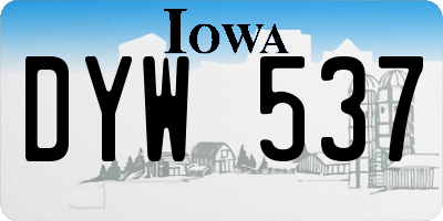 IA license plate DYW537