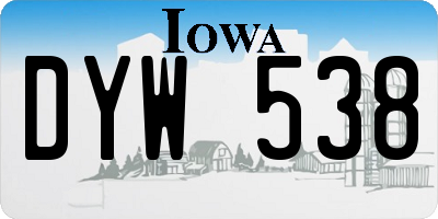IA license plate DYW538