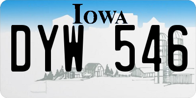 IA license plate DYW546