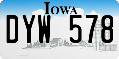 IA license plate DYW578