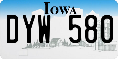 IA license plate DYW580