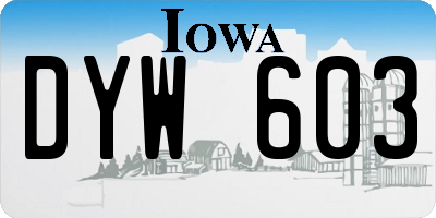 IA license plate DYW603