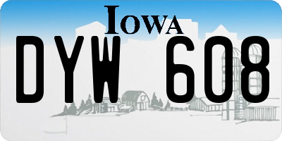 IA license plate DYW608