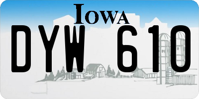 IA license plate DYW610
