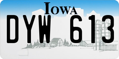 IA license plate DYW613