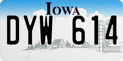 IA license plate DYW614