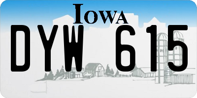 IA license plate DYW615