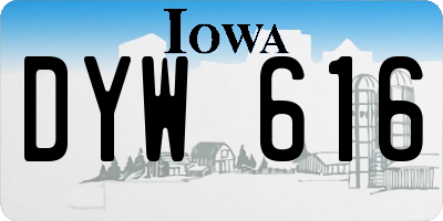 IA license plate DYW616