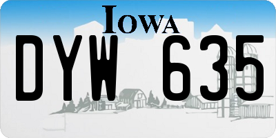 IA license plate DYW635