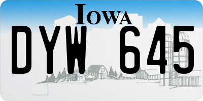 IA license plate DYW645