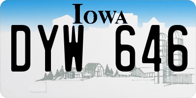 IA license plate DYW646
