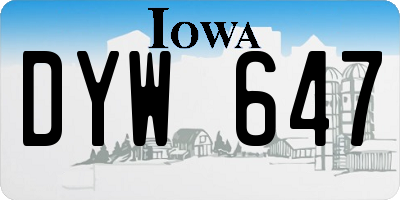 IA license plate DYW647