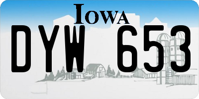 IA license plate DYW653