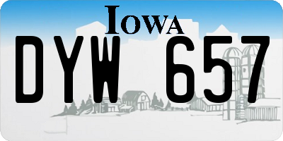 IA license plate DYW657