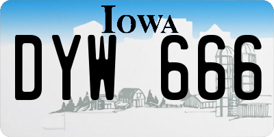 IA license plate DYW666
