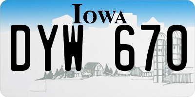 IA license plate DYW670